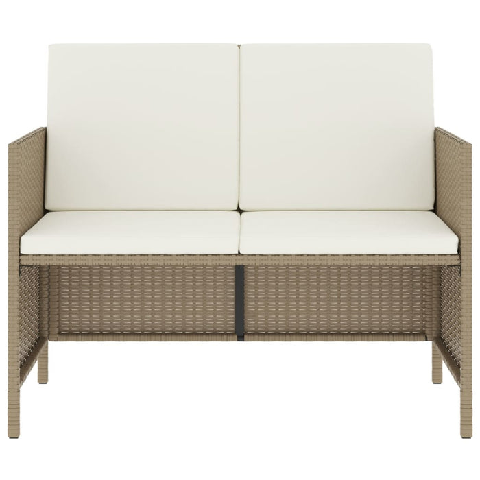 Set da Pranzo da Giardino 6 pz con Cuscini Beige in Polyrattan 363399