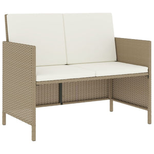Set da Pranzo da Giardino 6 pz con Cuscini Beige in Polyrattan 363399