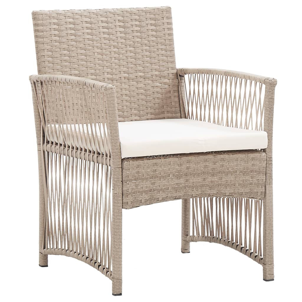 Poltrone da Giardino con Cuscini 2 pz Beige in Polyrattan 363408