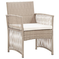 Poltrone da Giardino con Cuscini 2 pz Beige in Polyrattan 363408