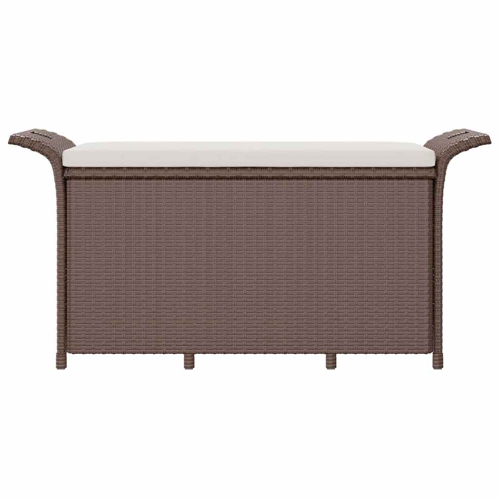 Panca da Giardino con Cuscino Marrone 116x46x57cm in Polyrattan 363416