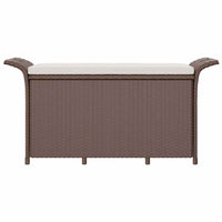 Panca da Giardino con Cuscino Marrone 116x46x57cm in Polyrattan 363416