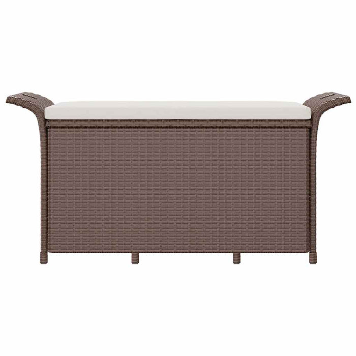 Panca da Giardino con Cuscino Marrone 116x46x57cm in Polyrattan 363416