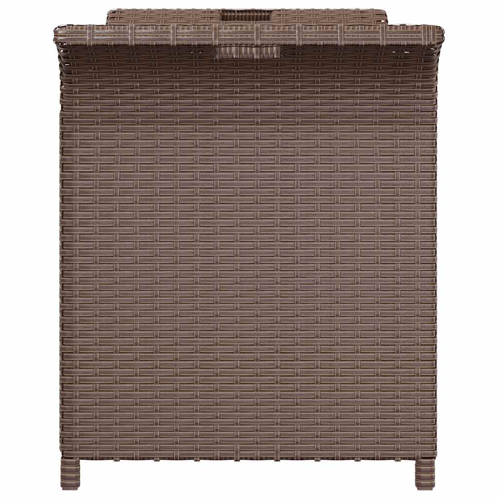 Panca da Giardino con Cuscino Marrone 116x46x57cm in Polyrattan 363416