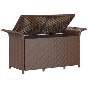 Panca da Giardino con Cuscino Marrone 116x46x57cm in Polyrattan 363416
