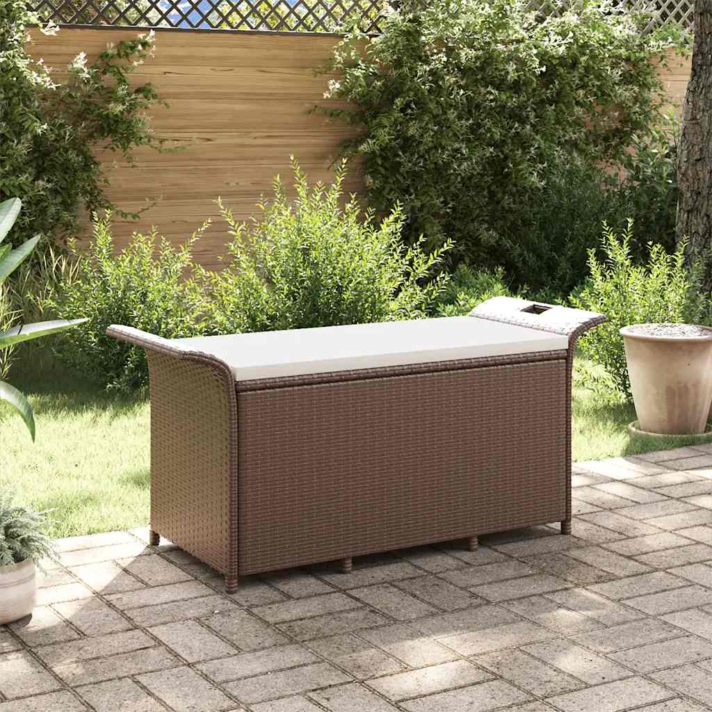 Panca da Giardino con Cuscino Marrone 116x46x57cm in Polyrattancod mxl 94691