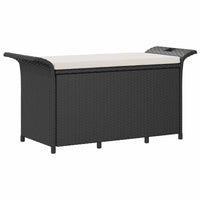 Panca da Giardino con Cuscino Nero 116x46x57 cm in Polyrattan 363417
