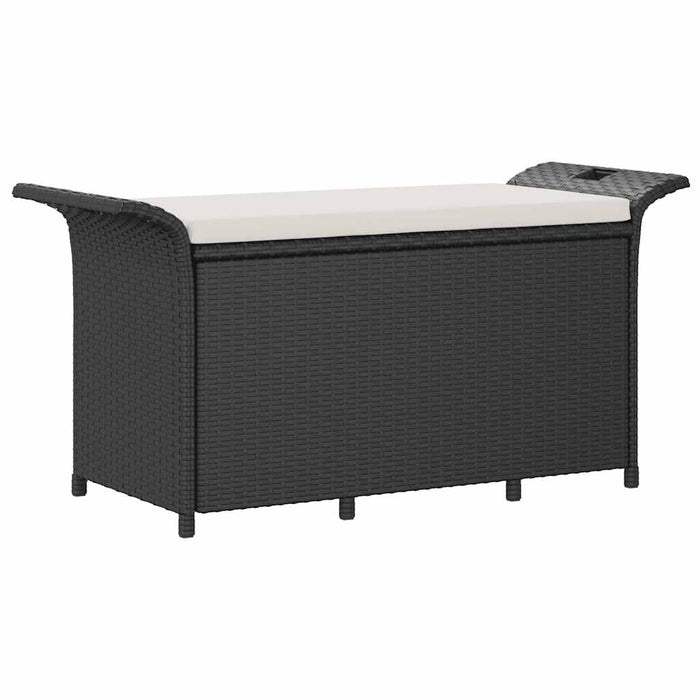 Panca da Giardino con Cuscino Nero 116x46x57 cm in Polyrattan 363417