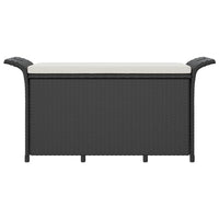 Panca da Giardino con Cuscino Nero 116x46x57 cm in Polyrattan 363417