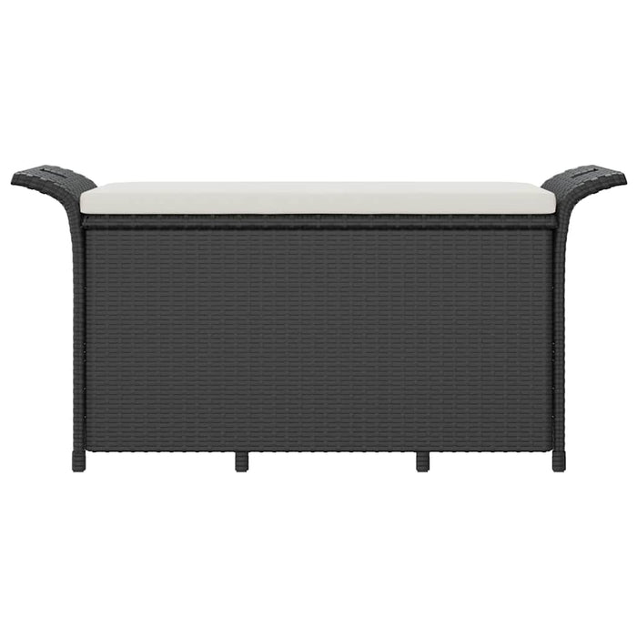 Panca da Giardino con Cuscino Nero 116x46x57 cm in Polyrattan 363417