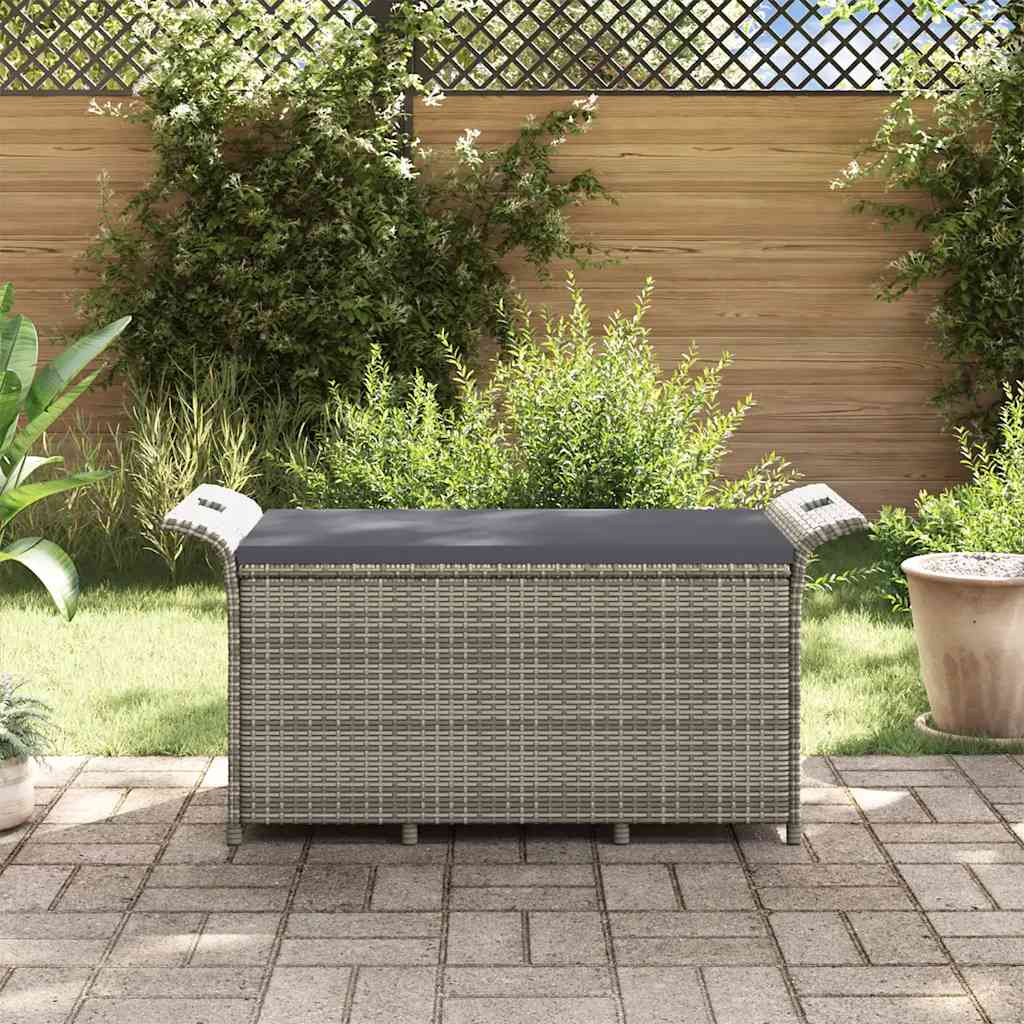 Panca da Giardino con Cuscino Grigio 116x46x57 cm in Polyrattancod mxl 118658
