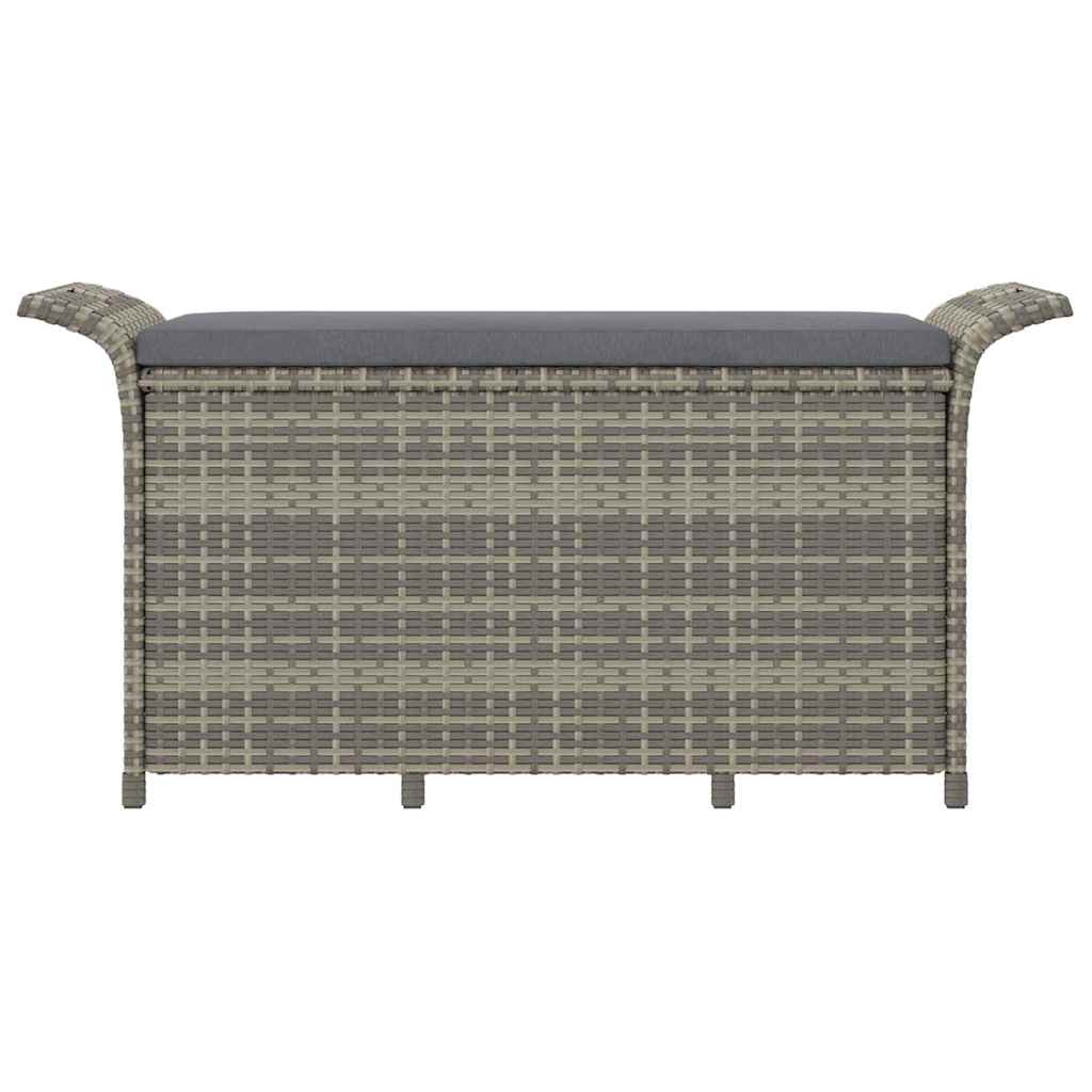 Panca da Giardino con Cuscino Grigio 116x46x57 cm in Polyrattan 363418