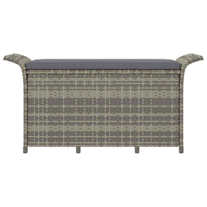 Panca da Giardino con Cuscino Grigio 116x46x57 cm in Polyrattan 363418