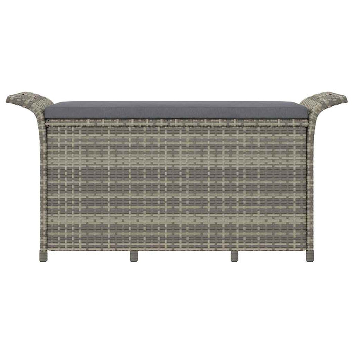 Panca da Giardino con Cuscino Grigio 116x46x57 cm in Polyrattan 363418