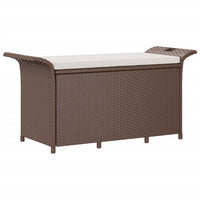 Panca da Giardino con Cuscino Marrone 116x46x57cm in Polyrattan 363419