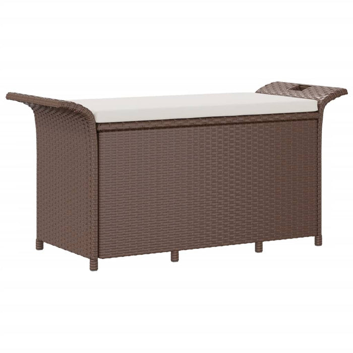 Panca da Giardino con Cuscino Marrone 116x46x57cm in Polyrattan 363419