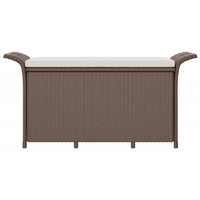 Panca da Giardino con Cuscino Marrone 116x46x57cm in Polyrattan 363419
