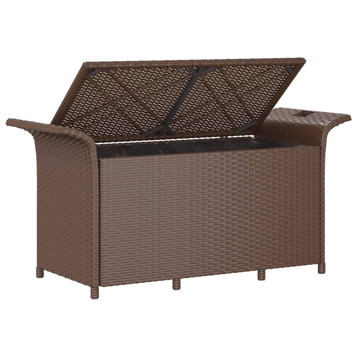 vidaXL Panca da Giardino con Cuscino Marrone 116x46x57cm in Polyrattan