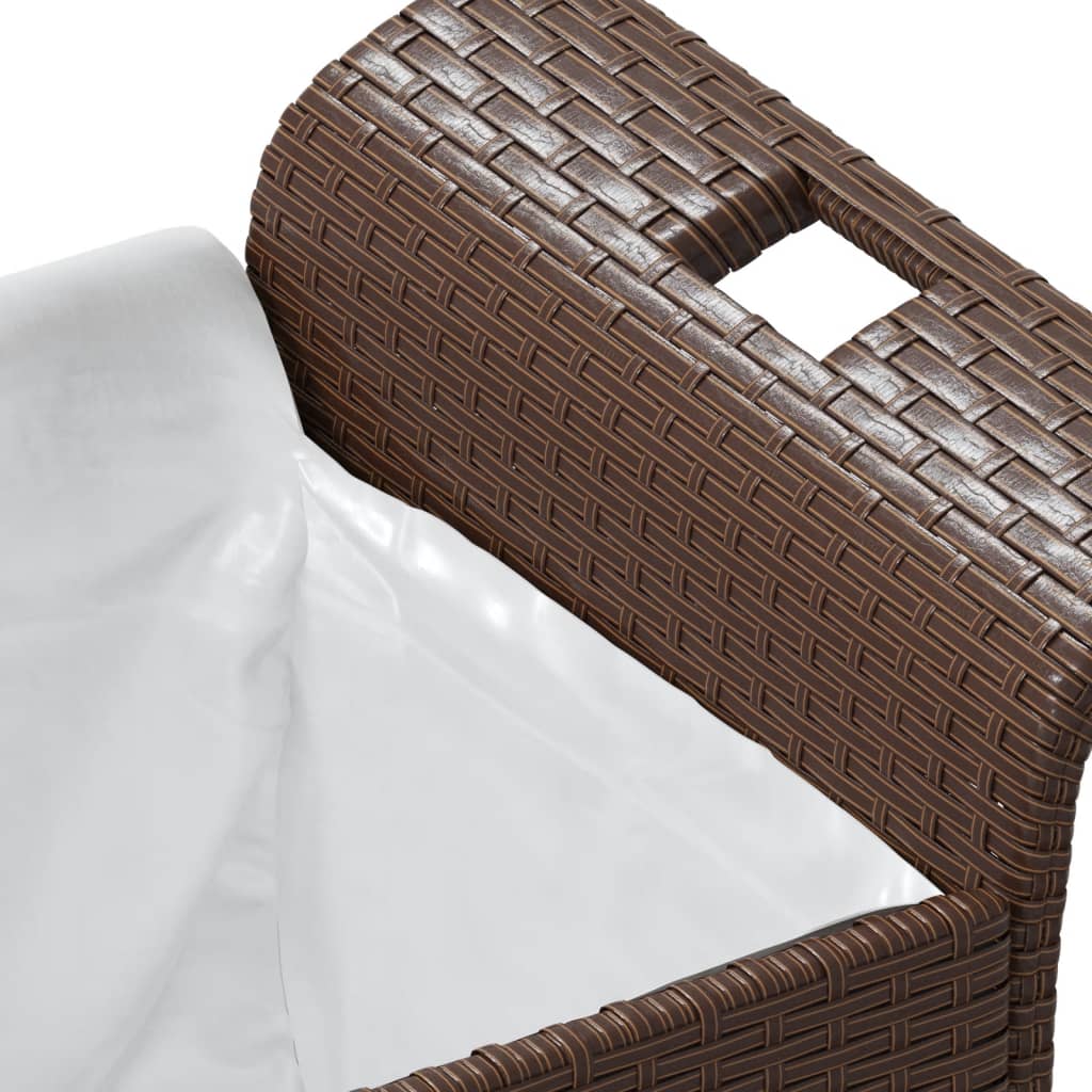 Panca da Giardino con Cuscino Marrone 116x46x57cm in Polyrattan 363419