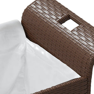 Panca da Giardino con Cuscino Marrone 116x46x57cm in Polyrattan 363419