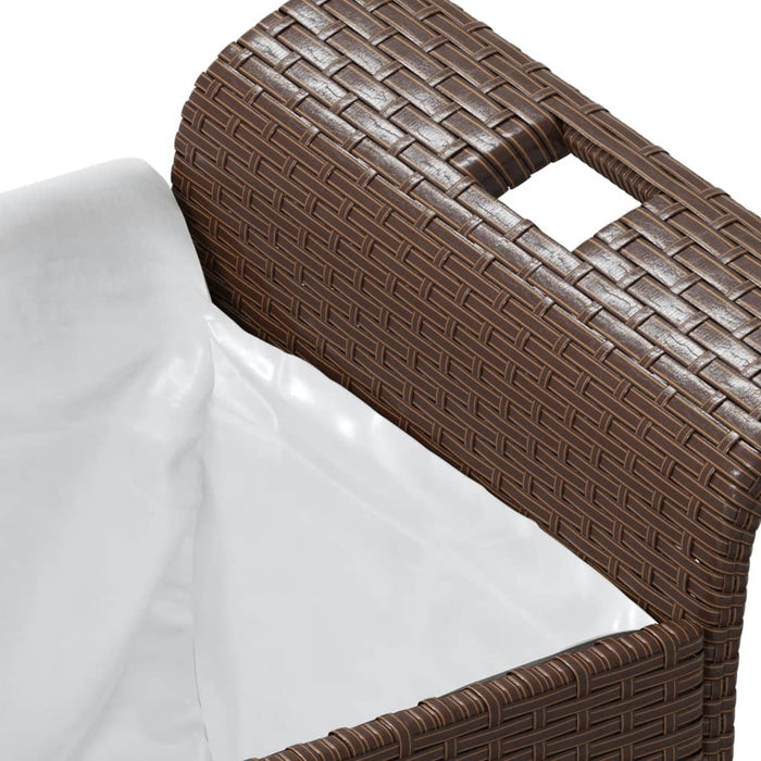 Panca da Giardino con Cuscino Marrone 116x46x57cm in Polyrattan 363419