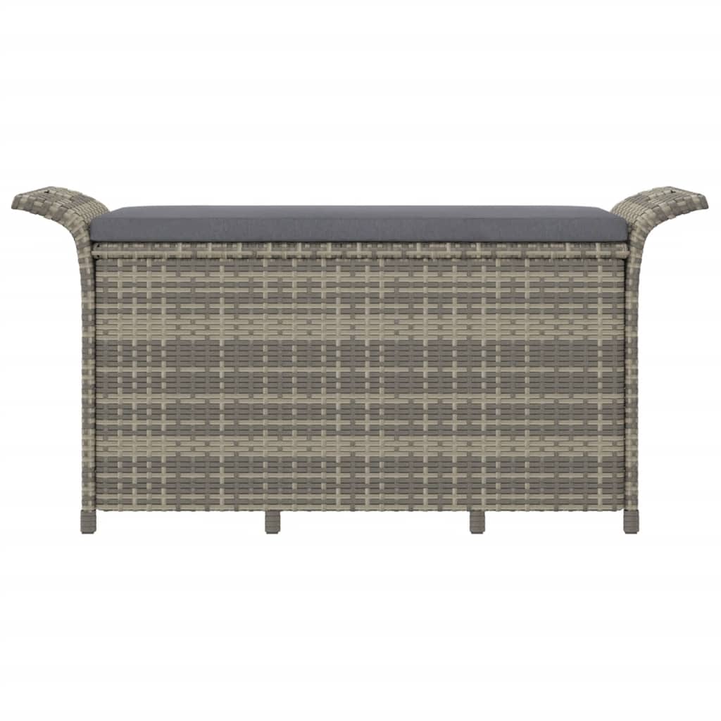 Panca da Giardino con Cuscino Grigio 116x46x57 cm in Polyrattan 363421