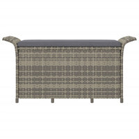 Panca da Giardino con Cuscino Grigio 116x46x57 cm in Polyrattan 363421