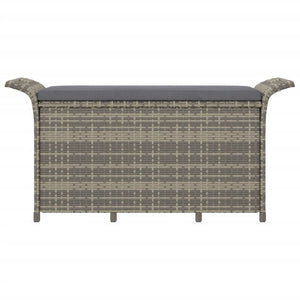 Panca da Giardino con Cuscino Grigio 116x46x57 cm in Polyrattan 363421