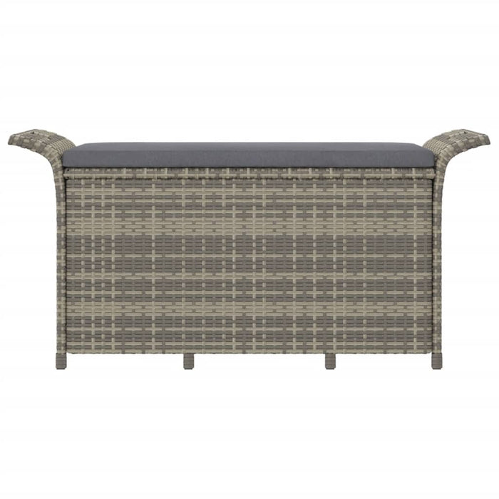 Panca da Giardino con Cuscino Grigio 116x46x57 cm in Polyrattan 363421