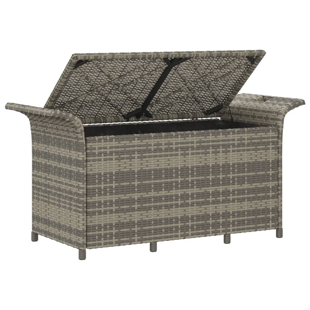 Panca da Giardino con Cuscino Grigio 116x46x57 cm in Polyrattan 363421