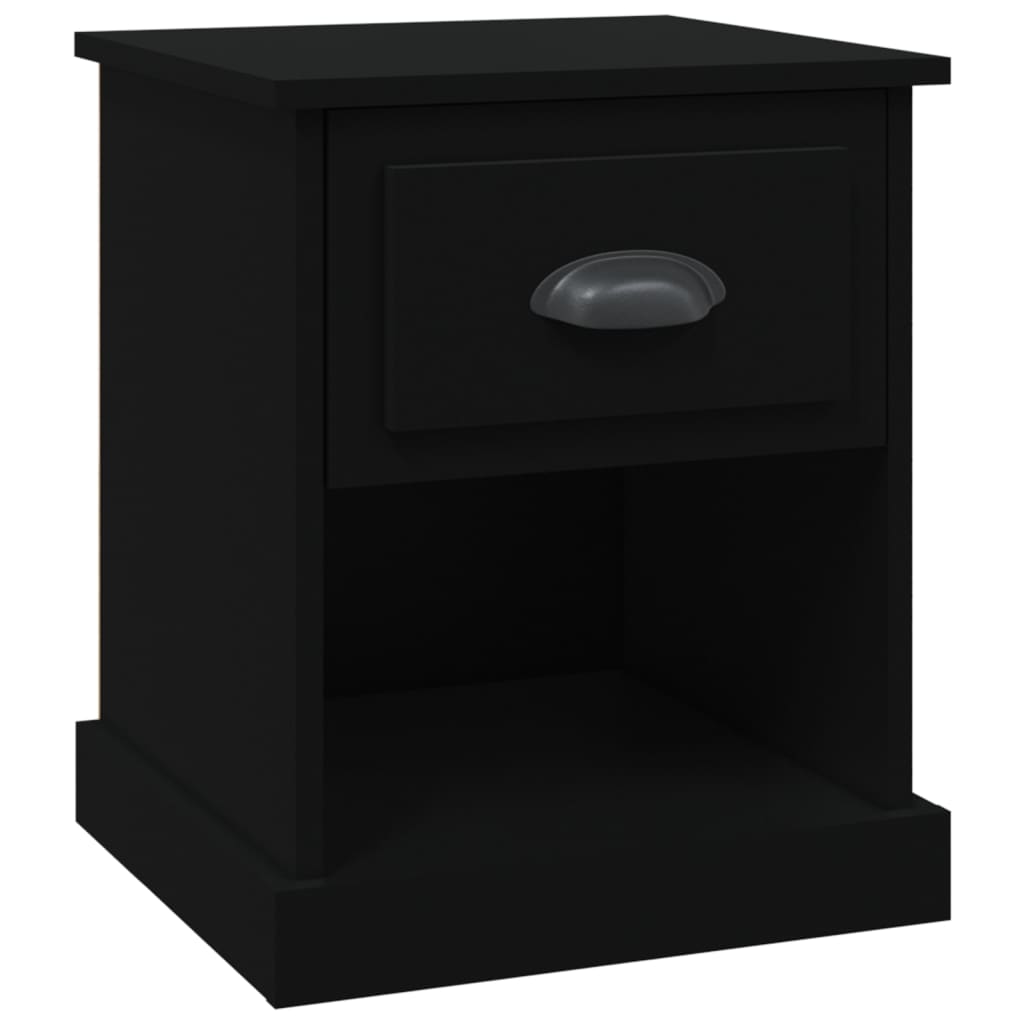 Comodino Nero 39x39x47,5 cm in Legno Multistrato 816130