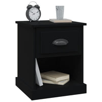 Comodino Nero 39x39x47,5 cm in Legno Multistrato 816130