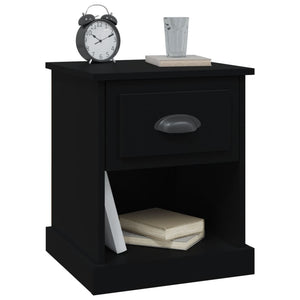 Comodino Nero 39x39x47,5 cm in Legno Multistrato 816130