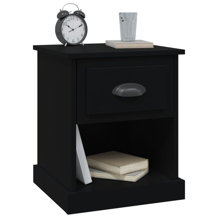 Comodino Nero 39x39x47,5 cm in Legno Multistrato 816130
