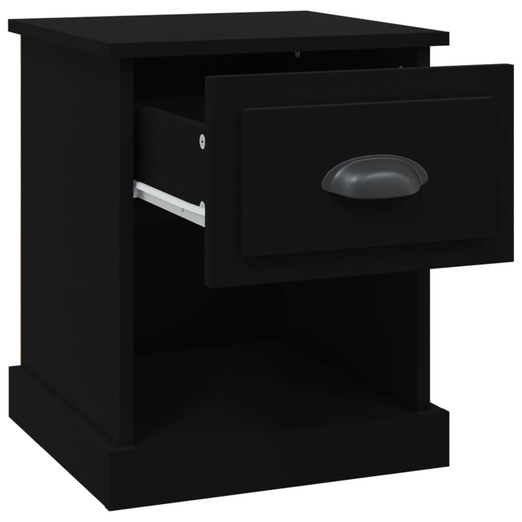 Comodino Nero 39x39x47,5 cm in Legno Multistrato 816130