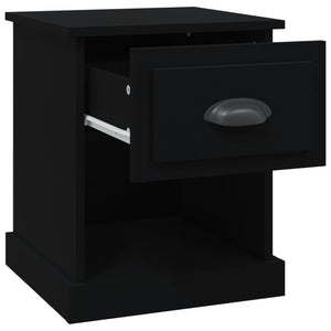 Comodino Nero 39x39x47,5 cm in Legno Multistrato 816130