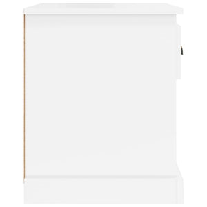 Comodino Bianco Lucido 39x39x47,5 cm in Legno Multistrato 816132