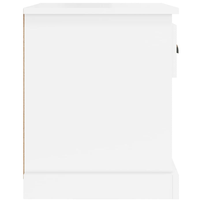 Comodino Bianco Lucido 39x39x47,5 cm in Legno Multistrato 816132