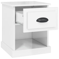 Comodini 2 pz Bianco Lucido 39x39x47,5 cm in Legno Multistrato 816133