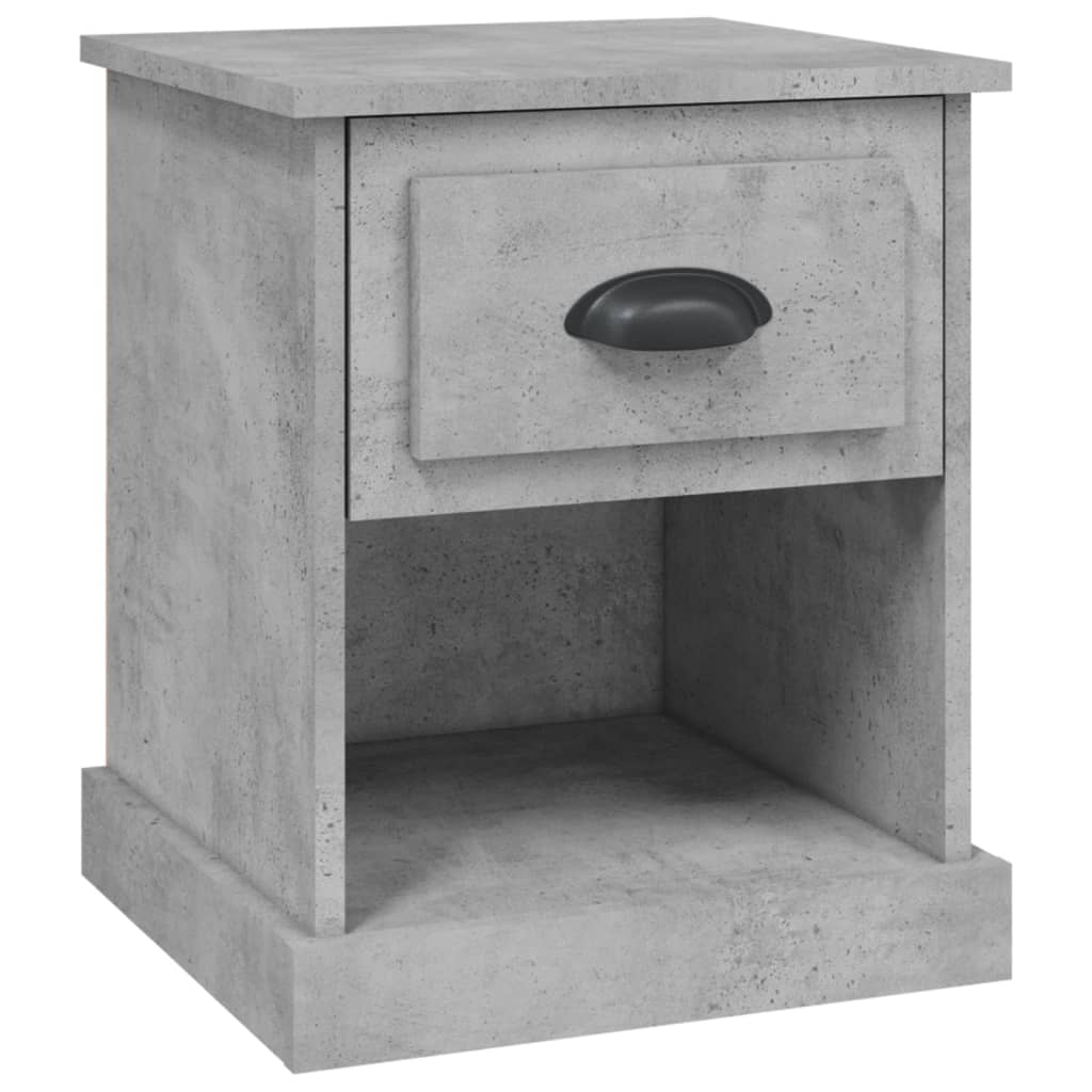 Comodino Grigio Cemento 39x39x47,5 cm in Legno Multistrato 816136