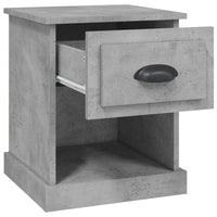 Comodino Grigio Cemento 39x39x47,5 cm in Legno Multistrato 816136