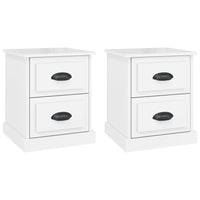 Comodini 2 pz Bianco Lucido 39x39x47,5 cm in Legno Multistrato 816149