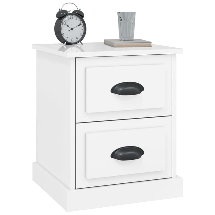 Comodini 2 pz Bianco Lucido 39x39x47,5 cm in Legno Multistrato 816149