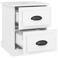 Comodini 2 pz Bianco Lucido 39x39x47,5 cm in Legno Multistrato 816149