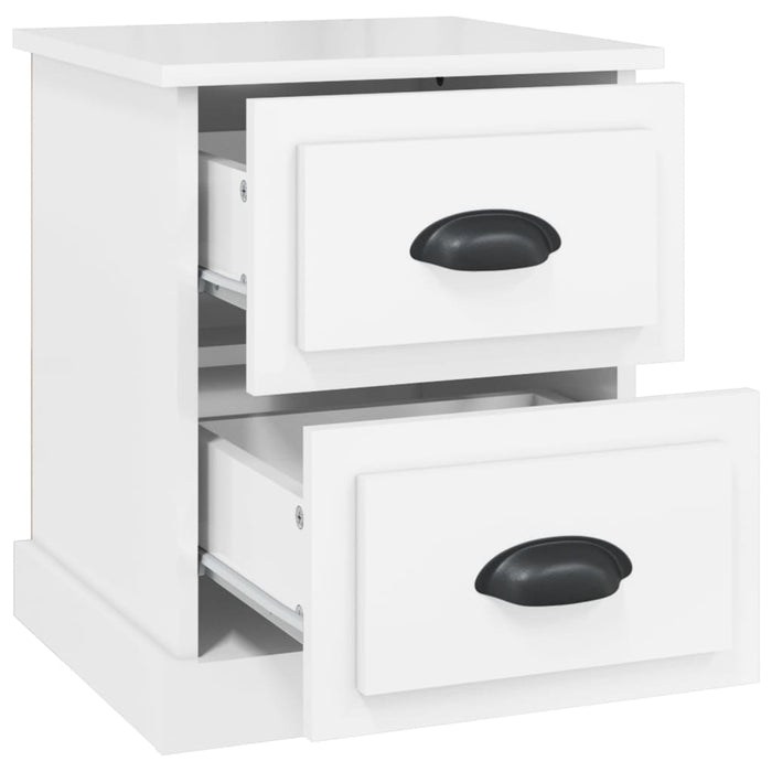 Comodini 2 pz Bianco Lucido 39x39x47,5 cm in Legno Multistrato 816149