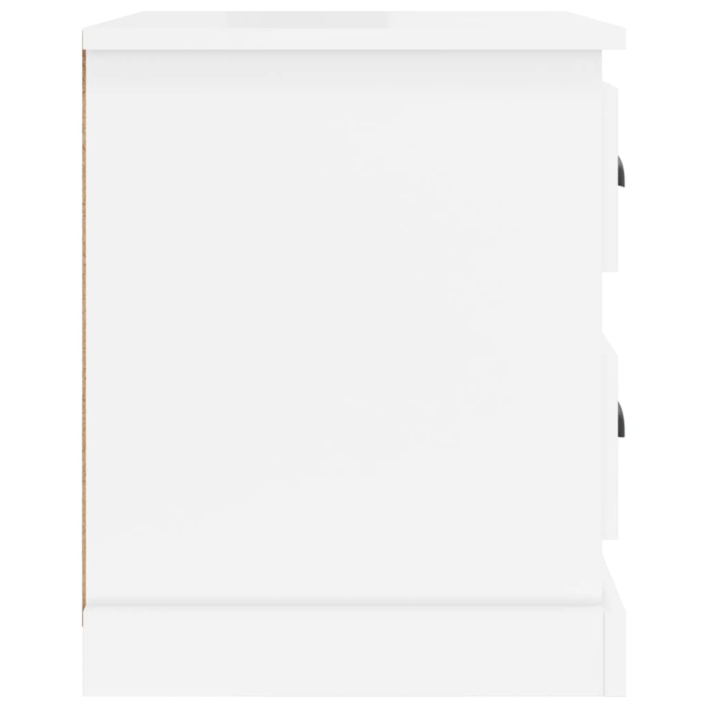 Comodini 2 pz Bianco Lucido 39x39x47,5 cm in Legno Multistrato 816149