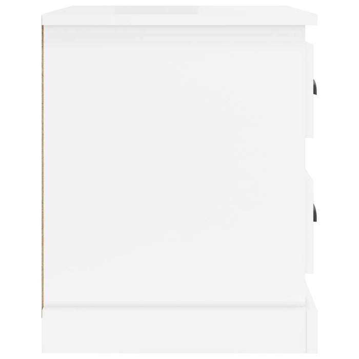 Comodini 2 pz Bianco Lucido 39x39x47,5 cm in Legno Multistrato 816149