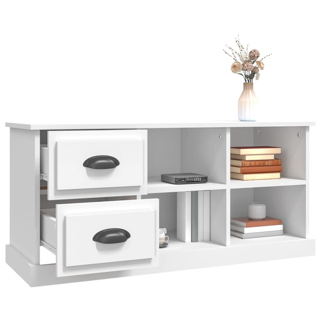 Mobile Porta TV-Mobile per TV-Credenza TV Bianco 102x35,5x47,5 cm in Legno Multistrato