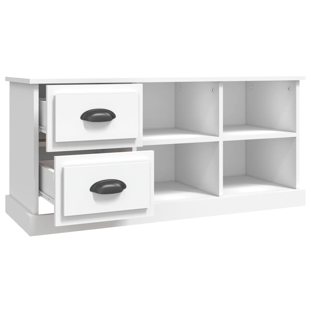 Mobile Porta TV-Mobile per TV-Credenza TV Bianco 102x35,5x47,5 cm in Legno Multistrato