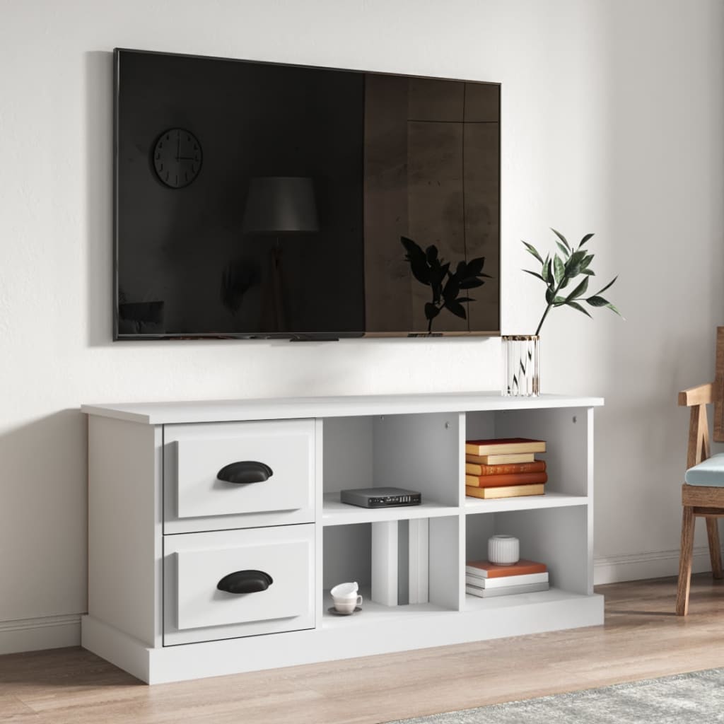 Mobile Porta TV-Mobile per TV-Credenza TV Bianco 102x35,5x47,5 cm in Legno Multistrato
